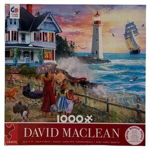 David Maclean 1000 Piece Puzzle Beach Lighthouse Ocean NEW